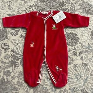 Kissy kissy jingleway velour footie